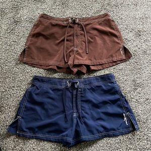 ZeroXposur2 Pair Lined Swim Shorts, Zip, Nap, Tie Closure, Size 10 & 12